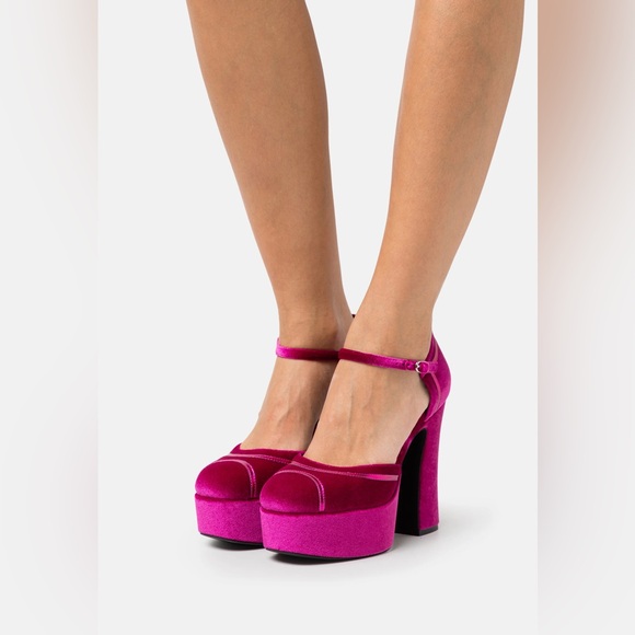 Jeffrey Campbell Shoes - Jeffrey Campbell Low Down Platform Fuchsia Velvet